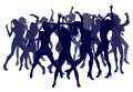 Beautiful women dancing silhouettes