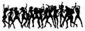 Beautiful women dancing silhouettes Royalty Free Stock Photo