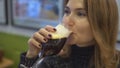 Beautiful women drinking irish coffee