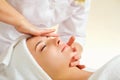 Beautiful woman at a facial massage at a spa salon Royalty Free Stock Photo