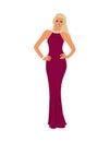 Beautiful Women in fashion evening dress vector.