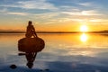 Beautiful women girl are sitting on a stone Royalty Free Stock Photo