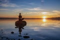 Beautiful women girl are sitting on a stone Royalty Free Stock Photo