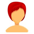 Beautiful women haircut icon, cartoon style