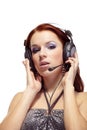 Beautiful women listening music. Royalty Free Stock Photo