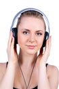 Beautiful women listening music Royalty Free Stock Photo