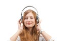 Beautiful women listening music. Royalty Free Stock Photo