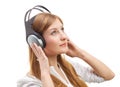 Beautiful women listening music. Royalty Free Stock Photo