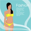 The Beautiful women long hair in bikini design,vector design Royalty Free Stock Photo