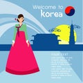 The Beautiful women long hair With korea dress design ,vector design Royalty Free Stock Photo