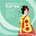 The Beautiful women long hair With korea dress design ,vector design Royalty Free Stock Photo