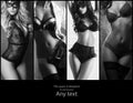 Beautiful women posing in underwear. Black and white lingerie collage. Royalty Free Stock Photo