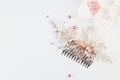 Beautiful women`s hair jewelry handmade comb made of precious stones Royalty Free Stock Photo