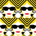 Beautiful Women seamless pattern