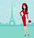 beautiful women Shopping in Paris Royalty Free Stock Photo
