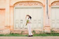 Beautiful women Vietnam with white ao dai dress