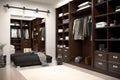 Beautiful wood horizontal wardrobe and walk in closet