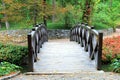 Beautiful wooden bridge across a small river in the autumn Sofia Park Royalty Free Stock Photo