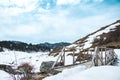 Beautiful Wooden Bridge in Snowy Mountains of Himalayas Nepal Khaptad National Park