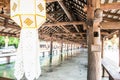 Beautiful Wooden Building in Cherntawan International Meditation Center Royalty Free Stock Photo