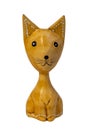 Beautiful wooden cat figurine painted in black paint Royalty Free Stock Photo