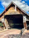 Long wooden covered bridge in Frankenmuth, Michigan Royalty Free Stock Photo