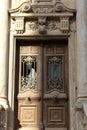 The wooden doors of Alexan Pasha Palace in Assuit in Egypt