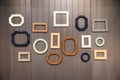 Blank Empty Photo Frames Hanging on the Wall Royalty Free Stock Photo