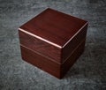 Beautiful wooden gift box of burgundy color Royalty Free Stock Photo