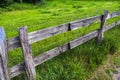 Beautiful wooden horse fence at an agricultural field Royalty Free Stock Photo