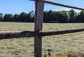 Beautiful wooden horse fence at an agricultural field Royalty Free Stock Photo