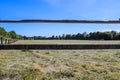 Beautiful wooden horse fence at an agricultural field