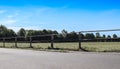 Beautiful wooden horse fence at an agricultural field Royalty Free Stock Photo