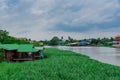 Beautiful wooden house near the river at Nakhon Pathom in thailand