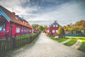 Wooden houses in a city Nida