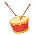 Beautiful wooden percussion musical instrument - drum with chopsticks.