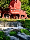 Red water mill in missouri Royalty Free Stock Photo