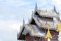 Beautiful Wooden Roof Of Temple .wat Phra That Doi Kong Mu The B