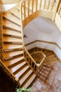 Beautiful wooden spiral staircase Royalty Free Stock Photo