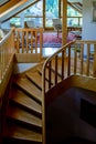 Beautiful wooden spiral staircase Royalty Free Stock Photo