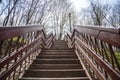 Beautiful wooden stairs in the blue sky. Royalty Free Stock Photo
