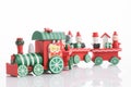 Wooden toy train with colorful blocs isolated Royalty Free Stock Photo