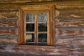 Beautiful wooden window in an old house Royalty Free Stock Photo