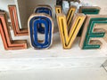 Colorful word love display Royalty Free Stock Photo