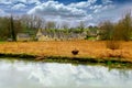 A woodland landscape scene around the Weavers cottages of Arlington Row Royalty Free Stock Photo