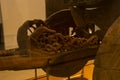 Beautiful Woodwork in ancient wagon at viking ship museum