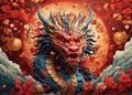 Beautiful world of the 2024 Lunar Year of chinese dragon - Ai image