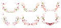 Beautiful wreaths with colorful flowers, leaves, berries, hearts and stars all around. A collection of wreaths for