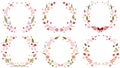 Beautiful wreaths with colorful flowers, leaves, berries, hearts and stars all around. A collection of wreaths for