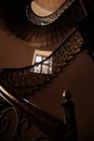 Beautiful wrought iron stairs in old house in Lviv, Ukraine Royalty Free Stock Photo